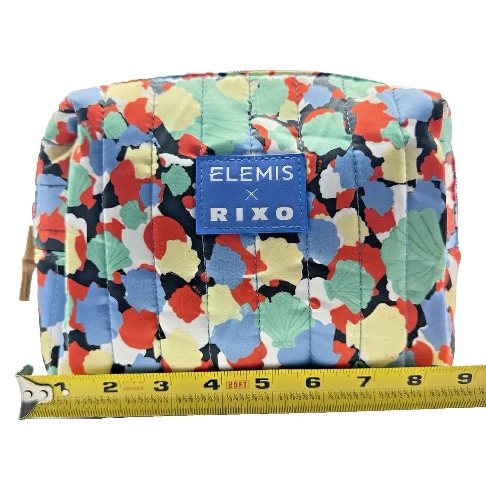Elemis x Rixo Cosmetic Makeup Bag Quilted Floral Travel Pouch Organizer NWT Gift